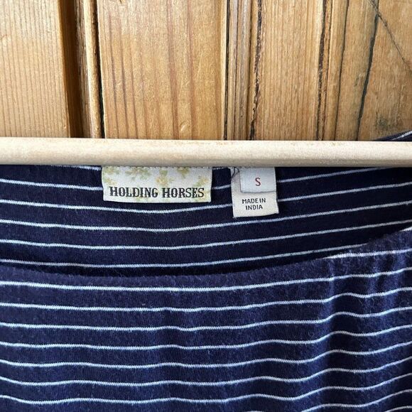 Holding Horses Small Blue White Striped Dress Short‎ Sleeve - Picture 4 of 9